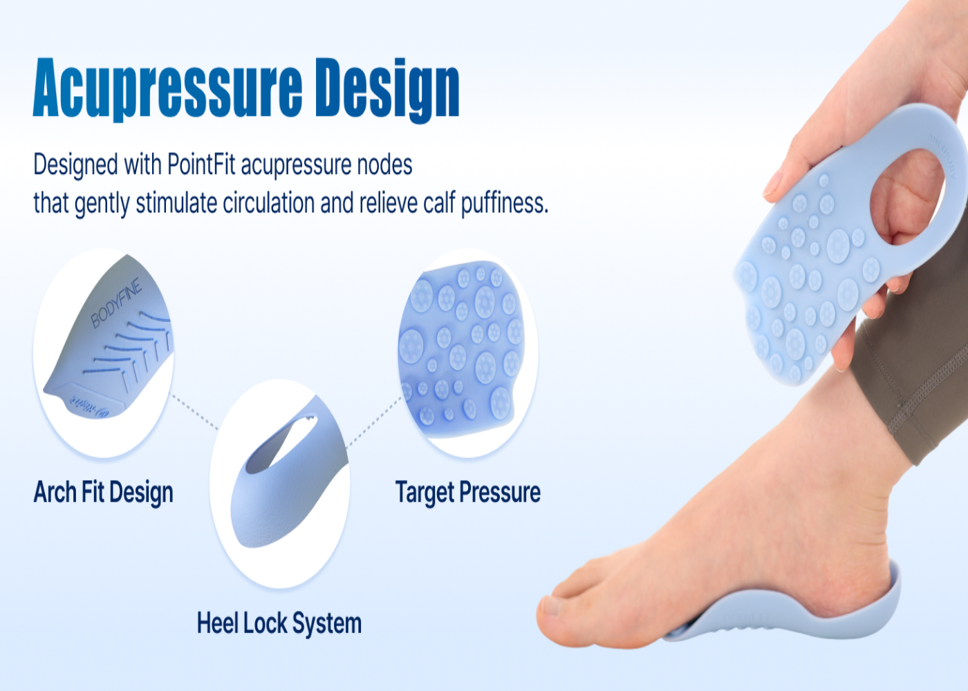 Acupressure Massage Insoles for Leg Care - Reflexology Insoles for Daily Foot Comfort
