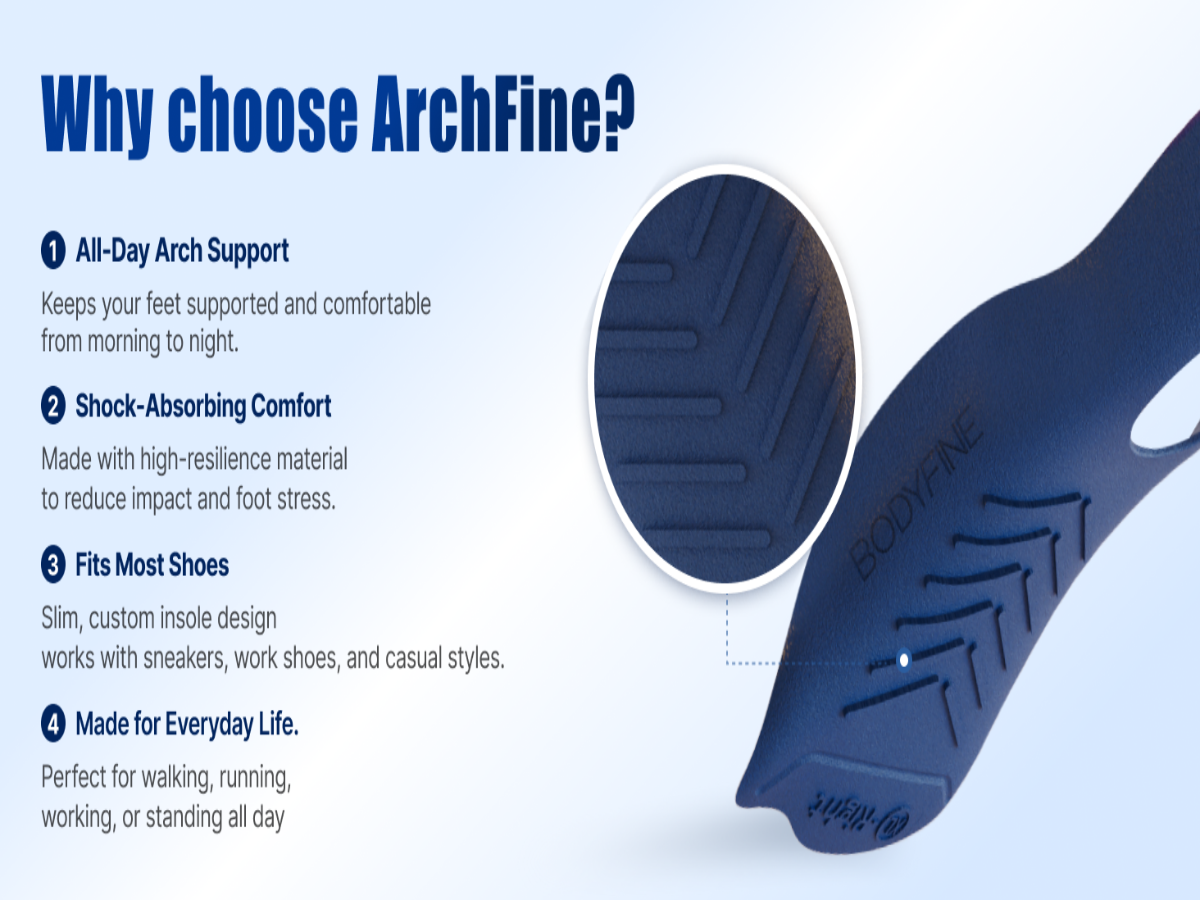 Premium Arch Support Insoles for Men & Women - Professional Orthotic Posture Support