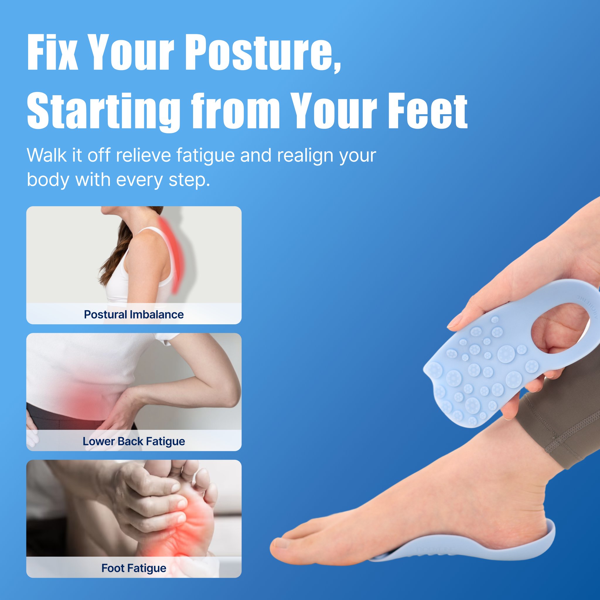 Archfine Pointfit Insole (1 Pair) – Acupressure Massage Insoles for Everyday Leg Care